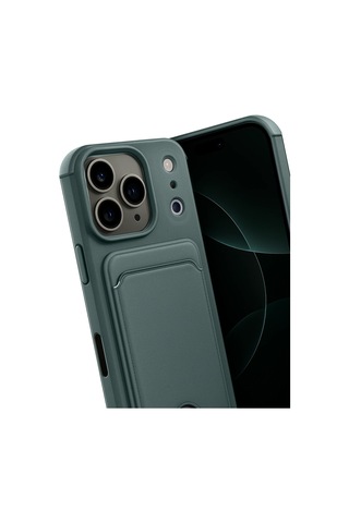 Newface - 112 - Apple Apple iPhone Uyumlu 17 Pro Max Kelvin Kartvizitli Silikon - - Myceshop - Koyu Yeşil