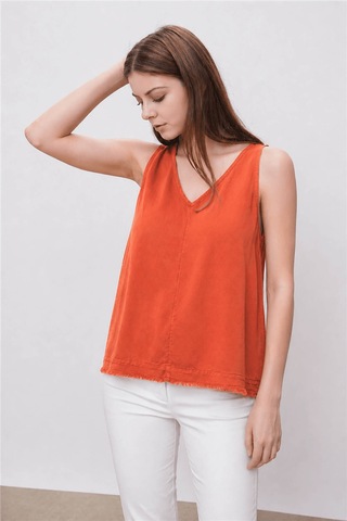 Fashion Friends V Yaka Kiremit Kadın Bluz 26y0530k1