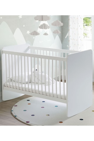 BW1020 - Sallanır Sabitlenir Pratik Kademeli Bebek Beşik Beyaz 60x120 Beyaz