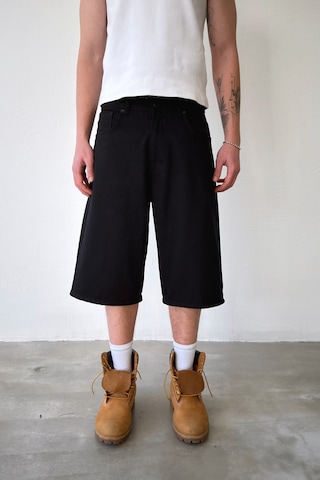 Flaw Baggy Kot Şort-29224 Siyah