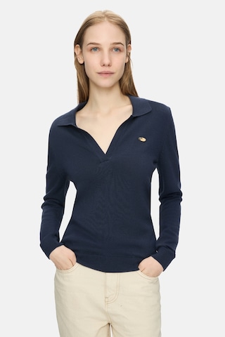 Ucla Irene Lacivert Polo Yaka Triko Metal Logolu Standard Fit Kadın Triko Lacivert