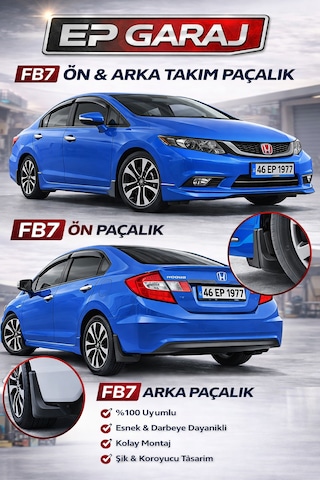 Honda Civic 2012-2016 Model Fb7 Ön Arka Paçalık Takımı