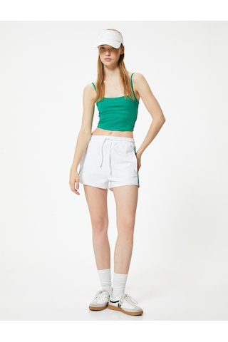 Koton Crop Sporcu Atleti İnce Askılı Slim Fit Yeşil 4sak30218nk Koyu Yeşil