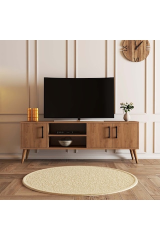 1586 EXXEN 150 CM AHŞAP AYAKLI TV ÜNİTESİ