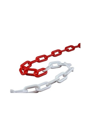 Ennalbur Plastik Zincir Kırmızı Beyaz 5 Metre