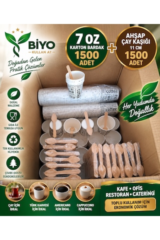 Karton Bardak 1500 Adet Çay Kaşık 1500 Adet Diğer