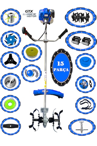 Eisenn German Forstpro-15 F830 Yan Tip Tırpan + Akrobat Çapalama + Toprak Eşeleme 15 Parça Full Set