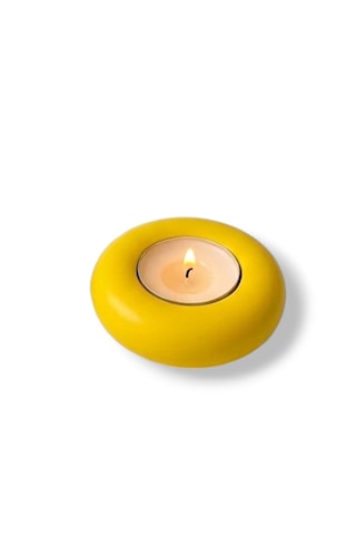Sarı Kırmızı Mumluk Seti El Yapımı Dekoratif Tealight Mumluk Sarı Kırmızı