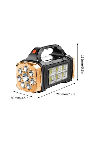 Wezone Güneş Enerjili Taşınabilir Dışarıda Kullanım Led Işık: Kırmızı-mavi Flaş, Cob Yan Işığı, Acil El Feneri Ve Arama Işığı Çok Renkli