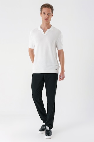 Efor Slim Fit Polo Yaka Kısa Kol %100 Pamuk Beyaz Triko Tr 868 Beyaz
