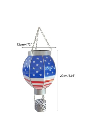 Yaozixa Güneş Enerjili Renkli Ayağık Balon Lambası, Dış Mekan Dekorasyon Işığı, Otomatik Aç-kapa, Bahçe Çadır Piknik Için Islak Dayanıklı Sıcak Işık - Bayrak B Küçük Boyut Renk