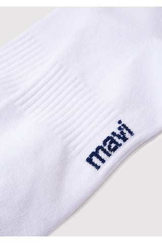 Mavi - Mavi Logo Baskılı Beyaz Soket Çorap 0911160-28613 Beyaz