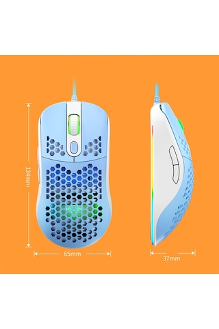 Cbtx Iblancod GM01 Hafif Petek RGB Arkadan Aydınlatmalı 6D Programlanabilir Mouse