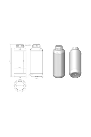 100 Adet - 1000ml Siyah Polietilen Tarım Şişesi