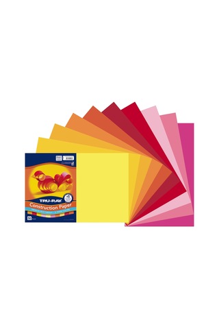 Lexroo Construction Paper, Warm Assorted, 12" X 18", 50 Sheets