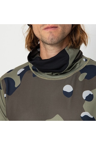 Burton Burton Long Neck Erkek Yeşil İçlik Üst Forest Moss Cookie Camo Haki
