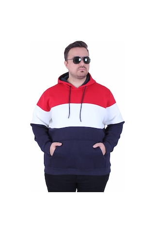 Moc Grande Mocgrande Büyük Beden Kapüşonlu 3ip Sweat Mg 25725 Kırmızı Kırmızı