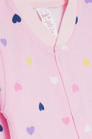 Breeze Kız Bebek Tulum Renkli Kalp Desenli 0 3 Ay 6 Ay, Pembe Pembe