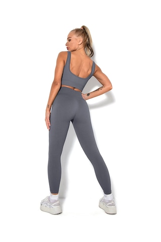 Yunboo Kadınlar İçin Nefes Alabilen Esnek Yoga Takımı - Sporcu Sütyen Ve Tayt Seti Gri