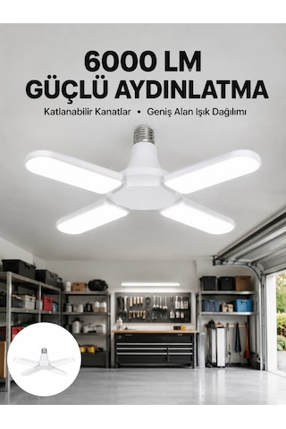 Plentifulenerji Tasarruflu Led Ampül 60 Watt 4 Kollu Beyaz Işık Yeni Nesil
