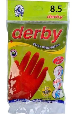 Derby Ekstra Güçlü Bulaşık Eldiveni Kırmızı No: 8.5 L