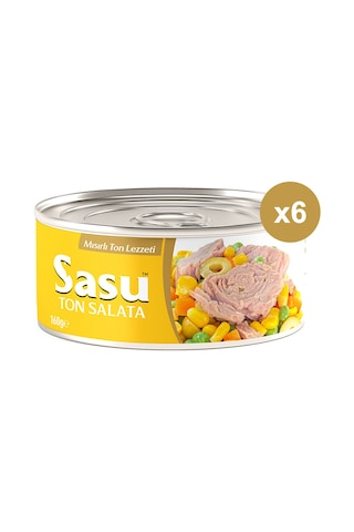 Sasu Mısırlı Ton Salata İri Parça 6 x 160 G