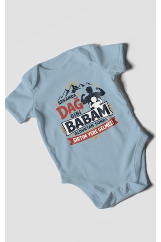 Morivokids Babaya Özel Kısa Kollu Bebek Body %100 Pamuk Zbn209-kk Bebe Mavisi