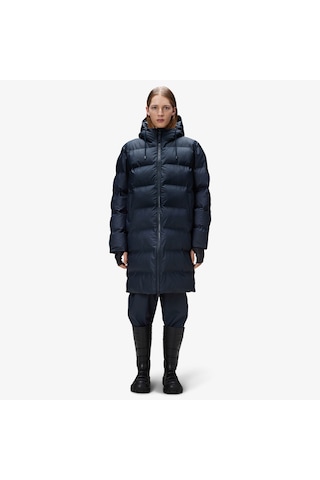 Rains Alta Long Puffer Unisex Lacivert Mont