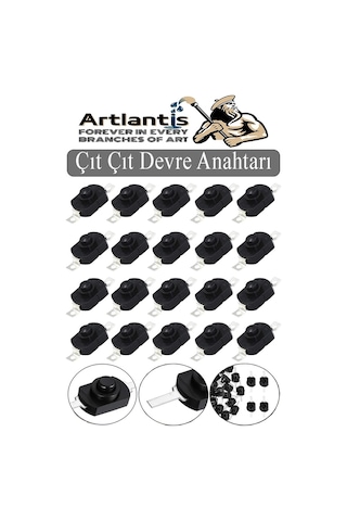 Mini Anahtar Arapuar Çıtçıt Anahtar 20 Adet Siyah Elektrik Devresi İçin Açma Kapama Düğmesi Deney On / Off Siyah Anahtar