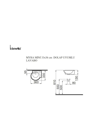 Idevit Myra Mini Lavabo 33 x 36