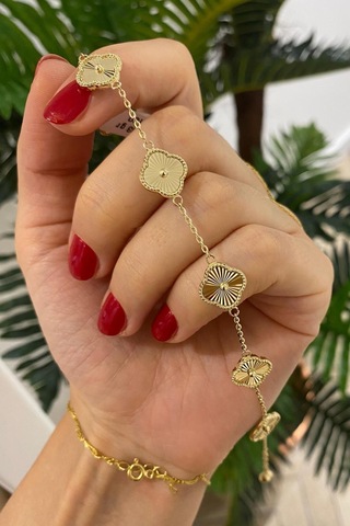 Gold Çizgili Premium Çelik Bileklik Gold