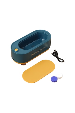Youmex Usb Şarjlı Yeşil Mini Portatif Ultrasonik Temizleyici - Gözlük, Mücevher, Saat Ve Kontakt Lens İçin, Otomatik Kapanma Ve Dürtü Emici Taban, Kontakt Kapsülü li