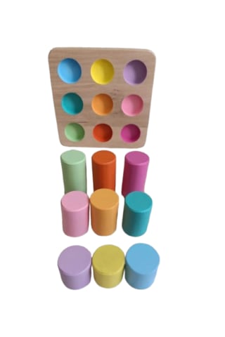 Moccotoys Montessori Eşleştirme Tablalı Silindir Seti - 9 Lu