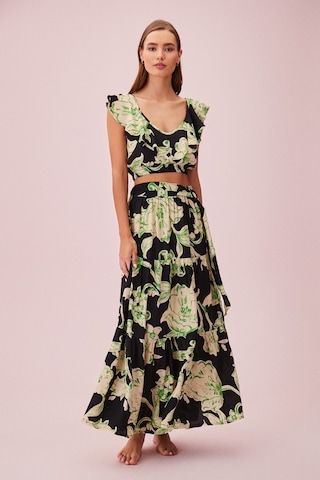 Suwen Shakira Crop Top Sba245201064 Yeşil