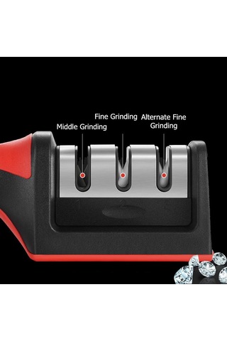 Lmetjma 3 Aşamalı Bıçak Bileyici + 1 Yedek Bileyici Manuel Mutfak Bıçağı Bileyici Tüm Bıçaklar İçin Kc0319