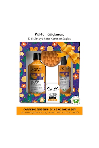 Caffeine Ginseng Şampuan 500 Ml & Saç Toniği & Masaj Tarağı 3'lü Set