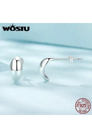 Gümüş Wostu 925 Ayar Gümüş Basit Ay Saplama Küpe Kadınlar Için Ins Tarzı Aerodinamik Kulak Sutds Pendientes Düğün Takısı 925 Ayar