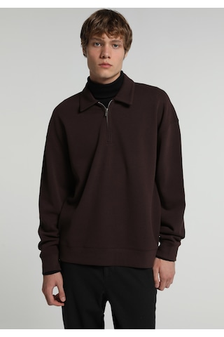 Colin's Colins Relaxed Fit Polo Yaka Düz Erkek Kahverengi Sweatshirt Cl1082016 Q1.v2 Brw
