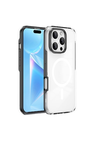 Apple Uyumlu iPhone 16 Pro Kılıf M-safe Şarj Özellikli Çıkarılabilir Arka Yüzeyli Zore Polar Kapak Siyah