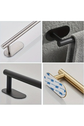 Xiyyadms Stainless Steel 20cm Otomatik Tutucu Bez Çemberi - Delik Olmadan Kurulum, Evini Düzenli Tutar Gümüş