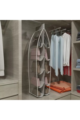 10 Gözlü Çanta Askılığı Dolap İçi Düzenleyici Organizer Askılı Çantalık Şeffaf 10 Gözlü Çanta Askılığı Dolap İçi Düzenleyici Organizer Askılı Çantalık Şeffaf