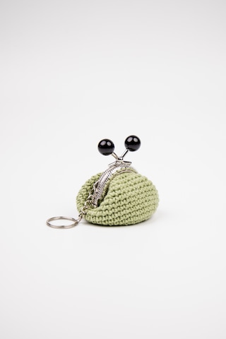 Fabric Craft Bag Mini Bozuk Para Cüzdanı Anahtarlık Klipsli Yeşil