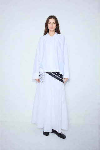 Defacto Regular Fıt Poplin Uzun Kollu Beyaz Tunik H5622ax26smwt32 Beyaz-wt32