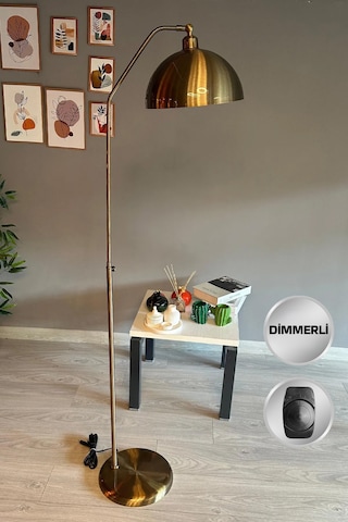 Dimmerli Işığı Ayarlanabilen Işığı Artırılıp Azaltılabilen Eskitme Hareketli Başlık Metal Lambader Eskitme