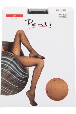 Penti Desenli Ince Külotlu Çorap Stil Puanlı 001