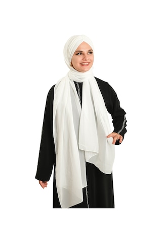 Hürrem Bone Krem Pratik Hazır Geçmeli Bone Şal Şifon Drapeli 2507 40 krem