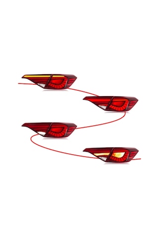 Civic Fe1 Uyumlu Led Stop / Dragon - Kırmızı 2022+
