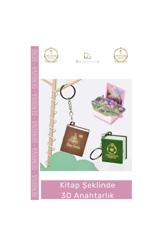 Anahtarlık Minyatür Hediye Aksesuar Kitap Sever Tasarım Çanta Süsü Kitap Şeklinde 3d Anahtarlık