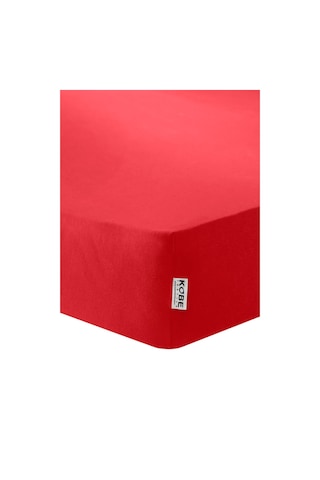 Penye Lastikli Çarşaf, Battal Çift Kişilik , Kırmızı, %100 Pamuk Örme Kumaş, 130 Gr/m² Kırmızı