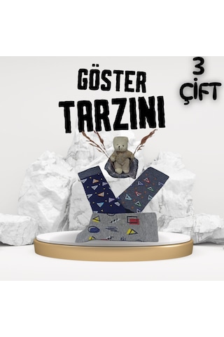 Garanti Çorap Eğlenceli Desenli Unisex Soket 3 Lü 11a Çok Renkli